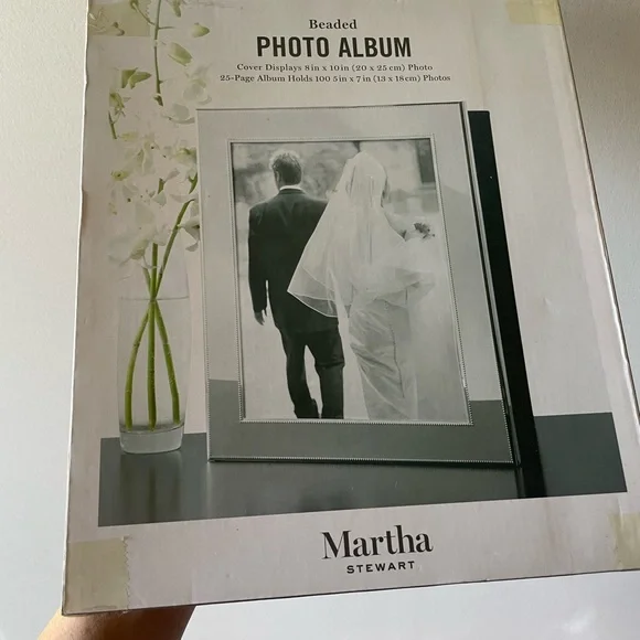 Martha Stewart Silver Beaded Photo Album, Great Wedding Gift. - Picture 1 of 12